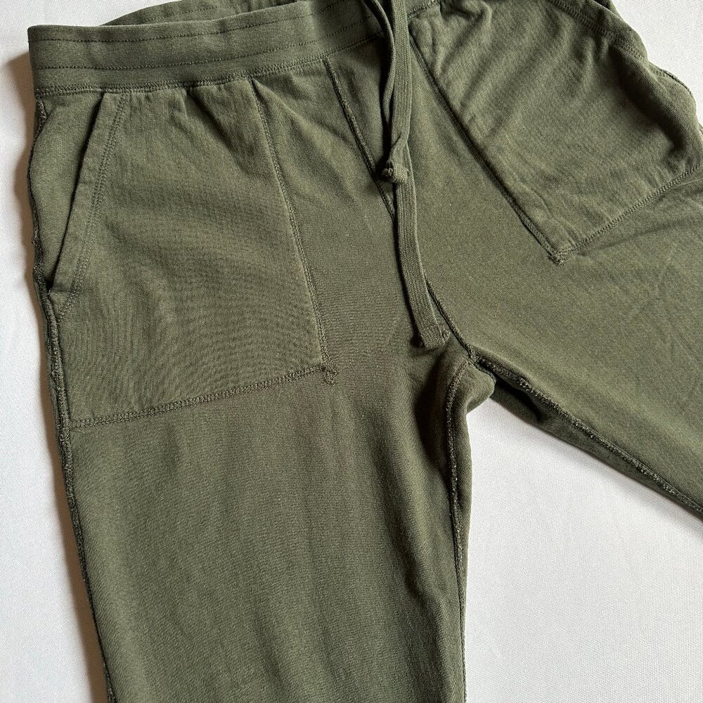 J. Crew Khaki Green Reversible thermal waffle  joggers sweatpants